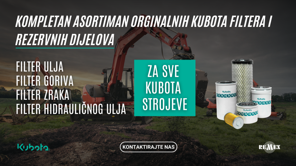 Originalni Kubota filteri i rezervni dijelovi – dostupni u Remexu!